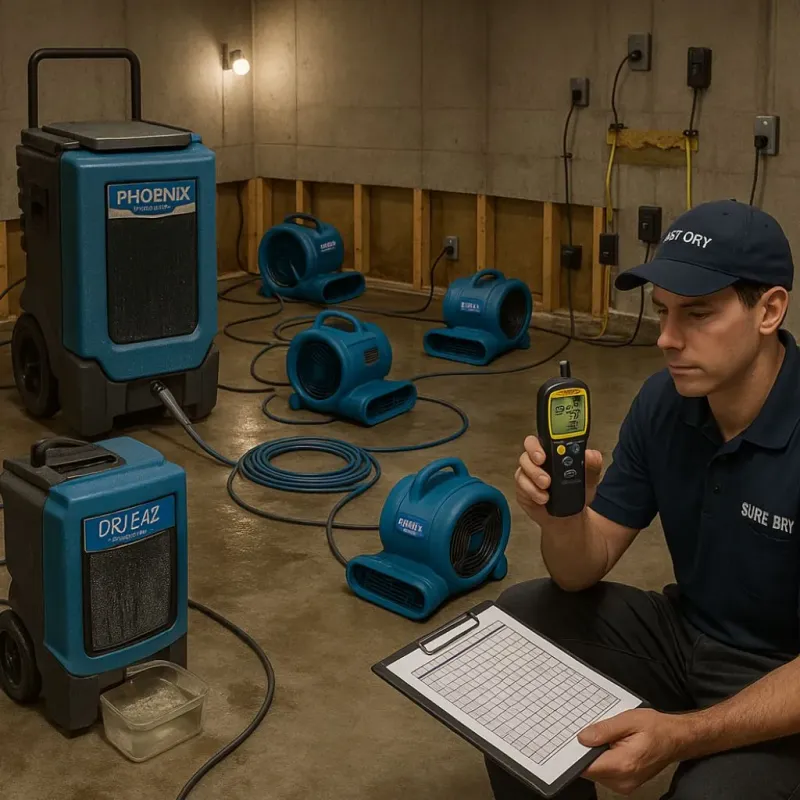 Structural Drying and Dehumidification process in Cleveland County, NC